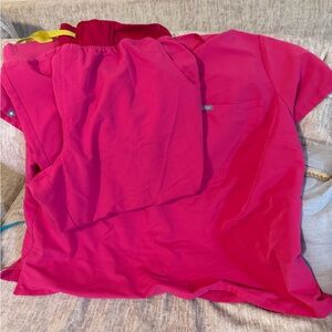 Figs Women's “Shocking Pink” Scrub Set